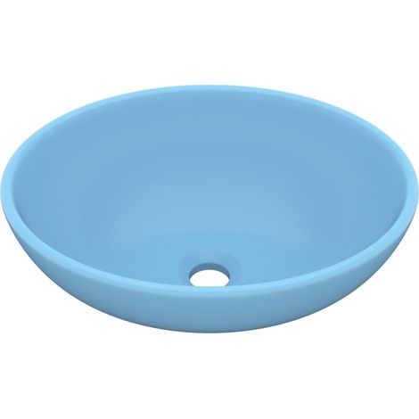 Lavabo ovale de luxe Bleu clair mat 40x33 cm Céramique (1/5)