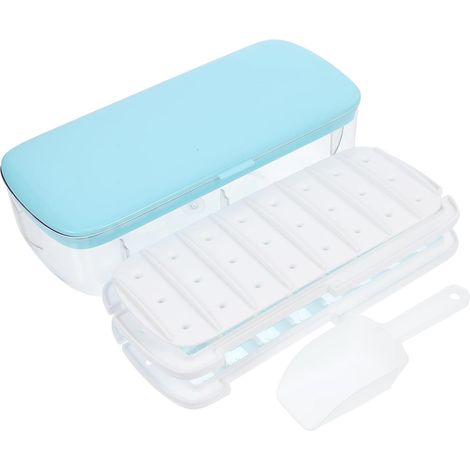 à Glaçons en Plastique Bleu avec Couvercle Silicone Bac Réutilisable (1/5)