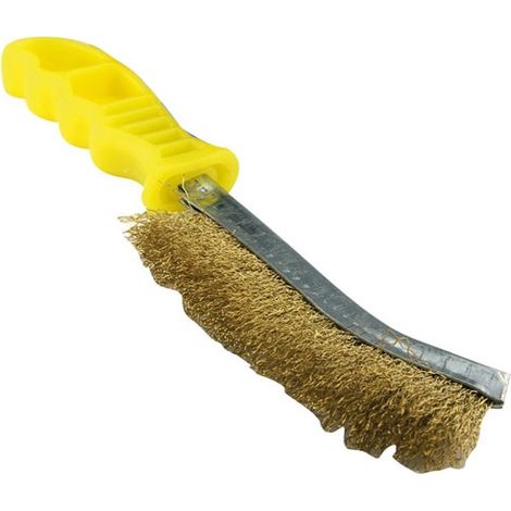 TIVOLY - Brosse métal ergo poignée plastique fil laiton