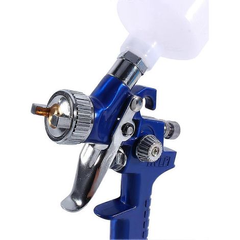 Blue HVLP Mini-Druckluft-Farbspritzpistole mit Schwerkraftzufuhr, Niederdruckdüse (0,8 mm), 100 ml