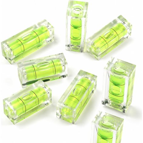 8 pcs Mini Niveau À Bulle 15x15x40 mm, Petit Niveau À Bulle Haute Précision En Acrylique Transparent, Niveau Compact Portable Pour Caméra, Bricolage, Réglage Et Niveau Camping Car (1/5)