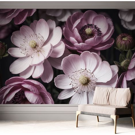 Fotomurale adesivo stickers - murali decorativo - soggiorno moderno - effetto realistico - Eleganza floreale 312x219 cm (1/5)