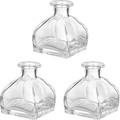 Lot de 3 Flacons d'Aromathérapie en Verre Transparent 150 ML Diffuseur d'Huiles Essentielles sans Feu Large Ouverture pour Parfum Décoration d'Intérieur Polyvalente Récipient (1/5)