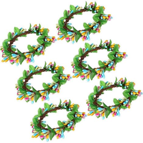 Couronne de Pâques décorative avec bougies, guirlande de 24 baies et verdure. (1/5)