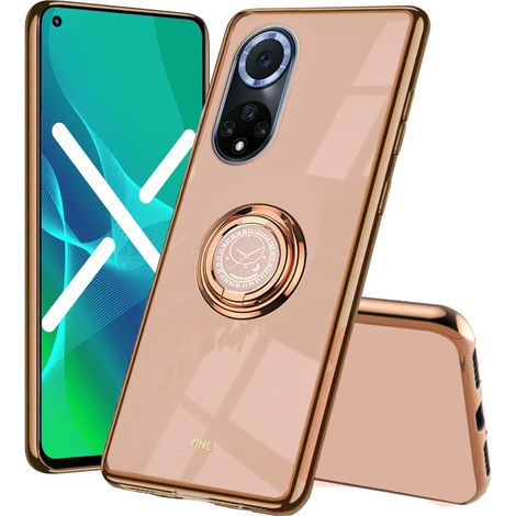 Coque pour Huawei Nova 9, anneau électro rose, or (1/4)