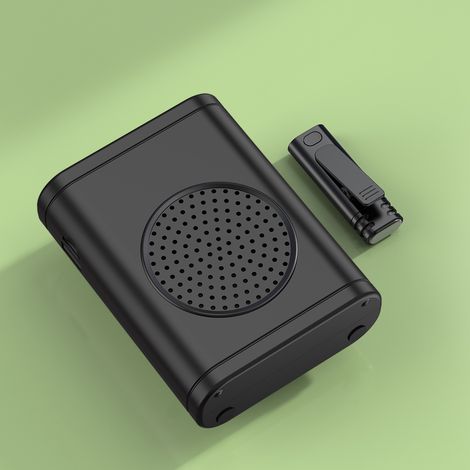 Un haut-parleur portable avec un microphone sans fil, sans retour d'information et avec une faible latence, adapté à l'enseignement en classe, aux cours de yoga, aux visites guidées, aux conférences, (1/5)