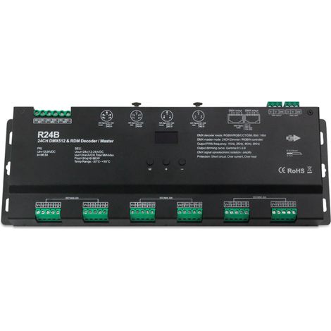 Décodeur DMX512 24 canaux, décodeur RDM, décodeur DMX multicanal, contrôleur RGBW R24B