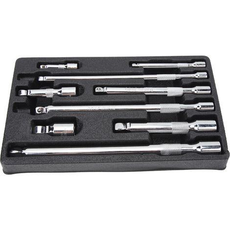 FOREHILL 9-teiliges Schwenkverlängerungs-Set mit 1/4", 3/8", 1/2"-Antrieben und Ablagefach
