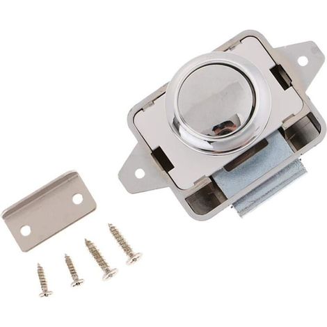 Lot de 2 Boutons Poussoirs Camping Car 14 à 16 Serrure Loquet Bouton Loquet Poussoir avec Système de Fermeture à Bouton en Métal Verrou Porte Pour Placard Caravane Tiroir Meuble Armoire