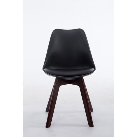Sedia Borneo in similpelle nero noce (1/5)