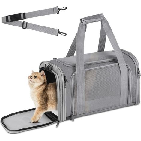 Faltbare Hundetransportbox für Auto, Reise, Flugzeug Grau (1/5)