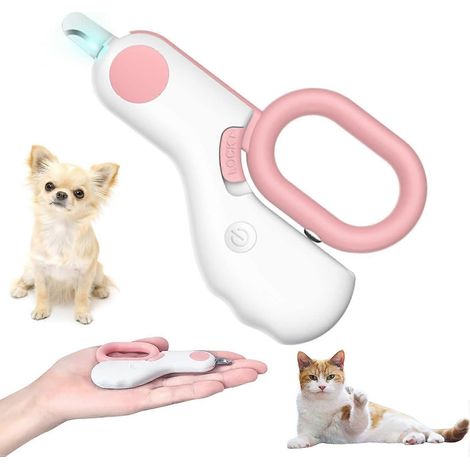 Coupe-griffes pour chats et petits animaux, coupe-griffes pour chiens avec lumière LED, kit de soin des griffes idéal pour le toilettage à domicile - Outil de toilettage professionnel pour petits anim (1/5)