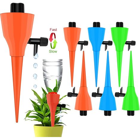 APEX Plant Self Watering Insert Spikes Device, 6 PCS Automatic Water Control System with Slow Release Valve, Adjustable Water Volume Drip Irrigation Control System (1/5)