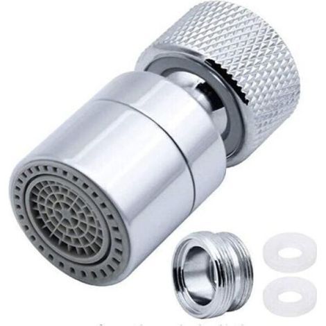 Aeratore per lavello in acciaio inox antiscivolo con modalità di gorgogliamento, filtro a 360 gradi, spruzzatore girevole per rubinetto con adattatore per ugello, compatibile con tutti i rubinetti, ar (1/5)