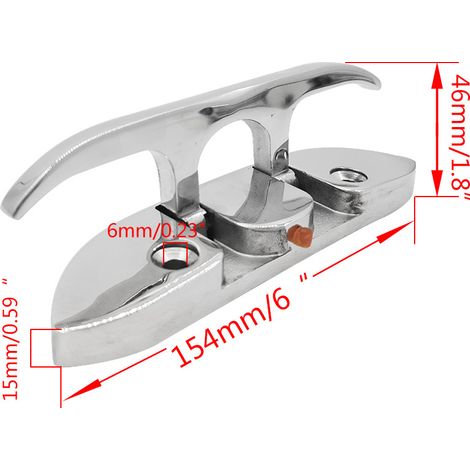 Boulon pliant de 15 cm (6 pouces), boulon de levage en acier inoxydable 316, boulon plat pour câble, accessoires nautiques à ouverture latérale (poussée-traction) - nouveau boulon pliant de 15 cm (6 p (1/4)