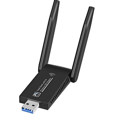 BEBUSINGOTO AC1300 Mbps Clé WiFi Puissante, Cle WiFi USB 3.0 Double Bande, 2.4G / 5.8GHz Dongle WiFi, Adaptateur USB WiFi PC/Laptop/Desktop/Tablet, Compatible avec Windows 11/10/8/7/Vista (1/5)
