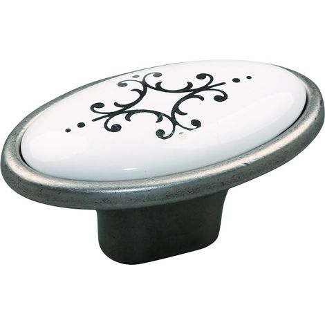 Bouton de tiroir porcelaine céramique 58 mm avec vis Meuble Vintage Antique Style Porte Poignée Commode Armoire Maison