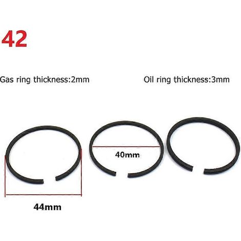 Lot de 3 segments de piston pour compresseur d'air, pièces pneumatiques pour cylindres de compresseur d'air de 42/47/48/51/52/65 mm