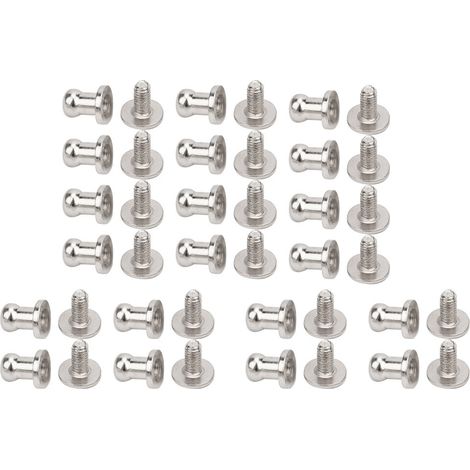 20 Jeux Vis Clous Rivets Cuivre Tête Rond Cabochon à Visser pour Bracelet Sac Vêtements Chaussures Ceinture Décoration Argent (1/5)