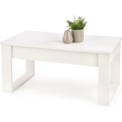 Mesa de centro Houston 865, Blanco, 52x60x110cm, Diámetro: 0, Aglomerado laminado, Angular