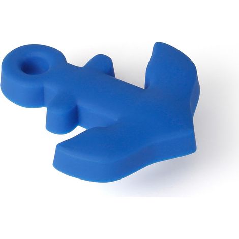 Bouton de meuble  Style enfantin juvénile  En PVC-ZAMAK  Finition bleue  Dimensions 625424mm  Système de fixation  Comprend des vis M4  2 unités - talla