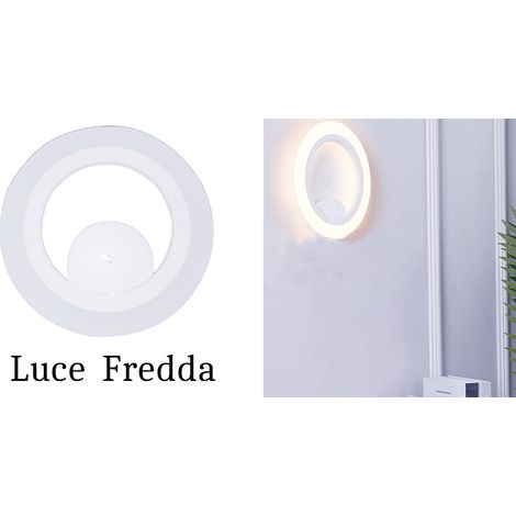 Applique Led Lampada Parete 12W Rotonda Luce Fredda Lume Interno Esterno BD-018 (1/4)