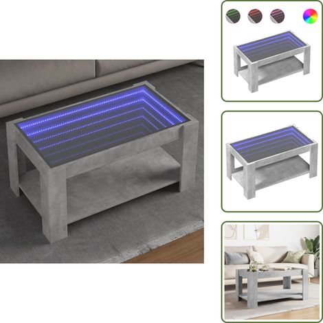 vidaXL LED-Couchtisch Betongrau 93x53x45 cm Holzwerkstoff (1/5)