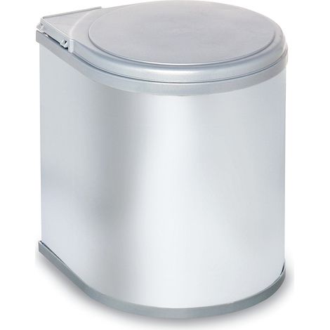 Cubo Basura Redondo Inoxidable R.380503 - Cubo de basura redondo Inox Mate de 1 compartimento pivotante (1/3)