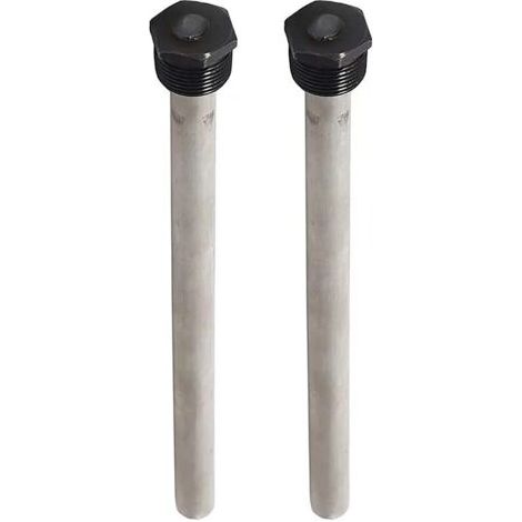 Paquet de 2 tiges d'anode RV pour chauffe-eau, filetage NPT 3/4 ", sûr à utiliser, antirouille, matériau magnésium, argent (1/5)