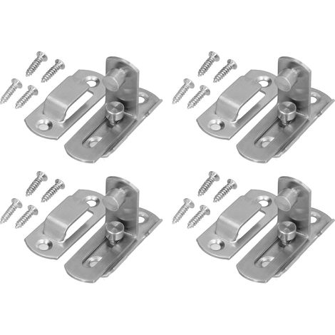 4 Verrous Coulissants Porte Battante Argent 90° Acier Inoxydable Loquet de Porte pour Salles de Réunion (1/5)