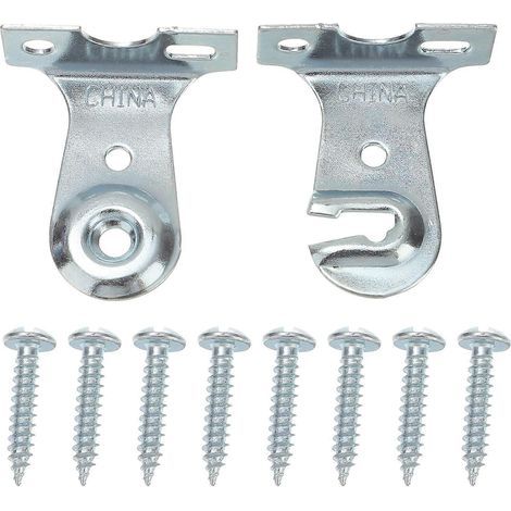 2 jeux de supports pour stores enrouleurs, accessoires pour rideaux et stores enrouleurs-3.50X2.50X0.50CM-Silver (1/4)