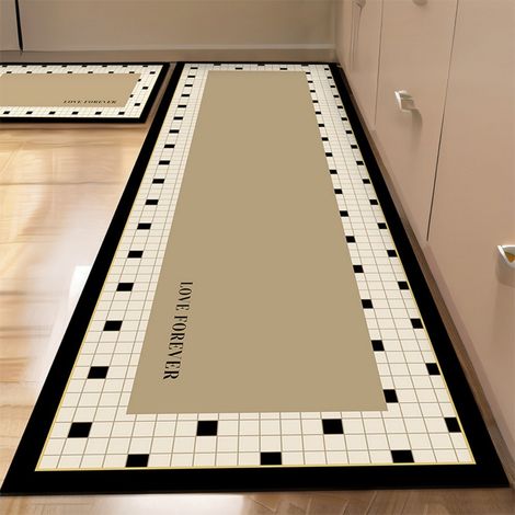Grille de style américain - 2 4020 cm Terre de diatomées Tapis de cuisine, tapis de sol absorbant en terre de diatomées, facile à nettoyer, tapis rectangulaire antidérapant pour usage domestique (1/5)