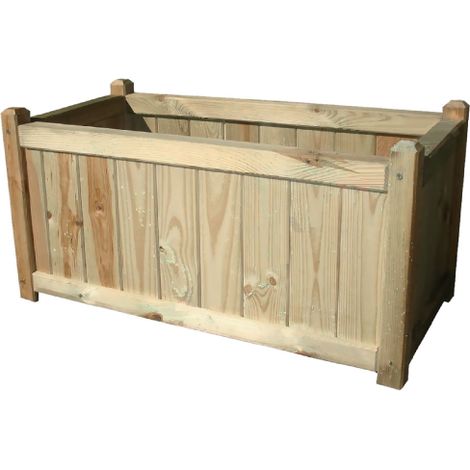Porte plantes en bois de pin autoclave 80x40x40 cm – Pour intérieur et extérieur – Étagère à plantes résistante aux intempéries (1/2)