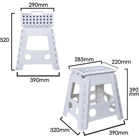 ORYX taburete plegable 29x22x39 cm. , Taburete plegable - Medida: 29x22x39 cms.- Realziado en plastico.- Gracias a su tamaño compacto una vez plegado, es fácil de (1/5)