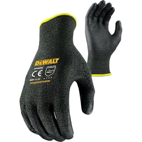 DeWalt Touchscreen Gloves Comfort Fit Breathable Cut Resistant Level 3 DPG800L