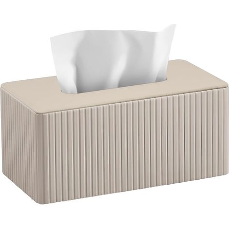 Caja Para Pañuelos - Caja Rectangular Para Toallitas - Diseño De Rayas Moderno - Material Impermeable Pu - 25 X 13 8 X 11 4 Cm (1/5)