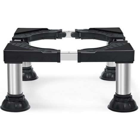 Socle Machine a Laver 4 Pieds à Ventouse, Support Machine à Laver Charge 200KG, Larg Réglable de 40-62cm, Haut de 17.7-21cm Support électroménager pour Machines à Laver, Noir (1/5)