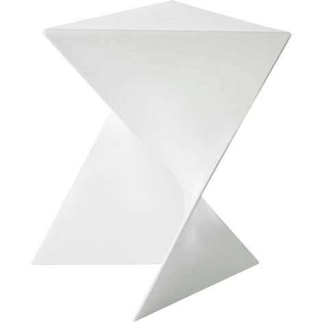 Mesa auxiliar de plástico tringular blanco Pecos