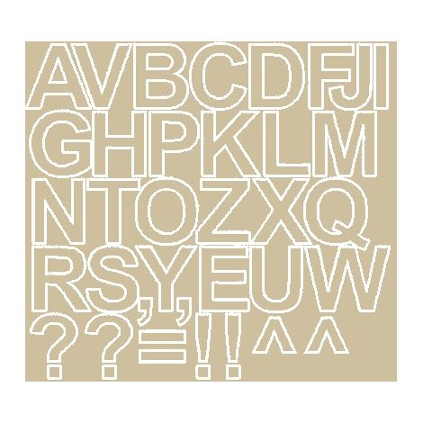 Pegatinas autoadhesivas con letras de 4 cm, color beige mate. (1/2)
