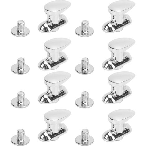 Lot de 20 rivets en cuir de 12 mm, tête de houe, en alliage de zinc, vis croisée de 4,5 mm, pour réparation et décoration argentée. (1/5)