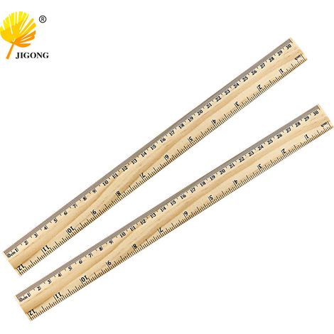 Règle en bois de 30 cm à double échelle et à une seule face, utilisée par les employés de bureau, les étudiants, les enseignants et comme outil de dessin pour mesurer les longueurs. (1/5)