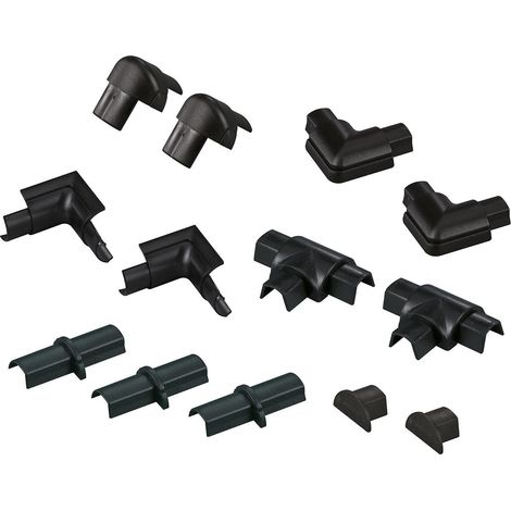 Kit de Accesorios D-Line 16x8 mm Negro para cableado eléctrico