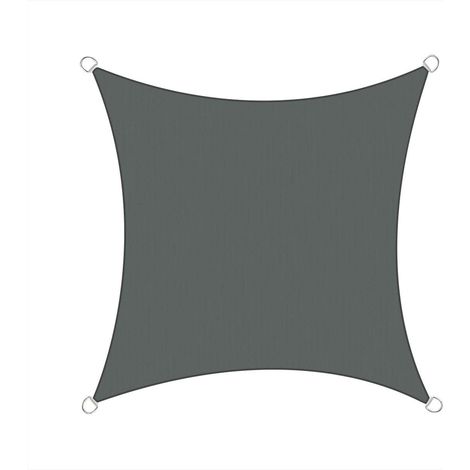 Aquariss 3x3m Sun Shade Sail Canopy Polyester UV Block with Free Rope Sunscreen Awning Square - Anthracite (1/3)