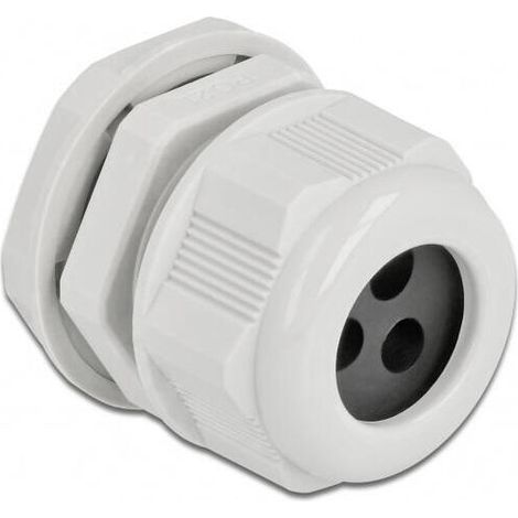 DELOCK PRENSAESTOPAS PG21 PARA CABLE REDONDO CON 3 ENTRADAS DE CABLE GRIS 60378 (1/4)