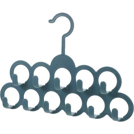 Cintre multi-crochets en polypropylène bleu, idéal pour ranger les petits articles, accessoire de garde-robe, 1 pièce par paquet. (1/5)