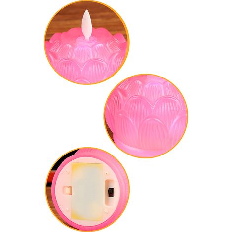Lampe Lotus LED Multicolore Économie d'Énergie Sûre et Stable pour Maison, Temple et Salles Bouddhistes, Rose (1/4)