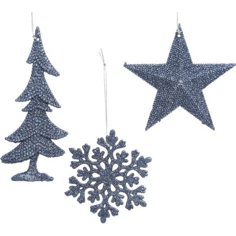 Stella / fiocco di neve / albero glitter blu (1/3)
