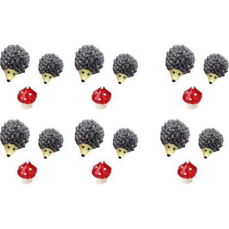 Stück Deko mit Igel und Pilzfiguren aus PVC für Mikro