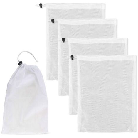 Sacs de Nettoyage de Piscine, Sacs filtrants en Maille Fine pour aspirateur de Piscine, Sacs en Maille avec Cordon de Traction et de Verrouillage pour Le Nettoyage des Feuilles de Piscine (1/5)