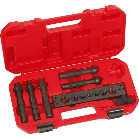 Virax – Appareil à battre les collets matrice pour tube Ø 6-14 mm – Alésages chanfreinés à 90° – Outils phosphatés – Coffret plastique inclus